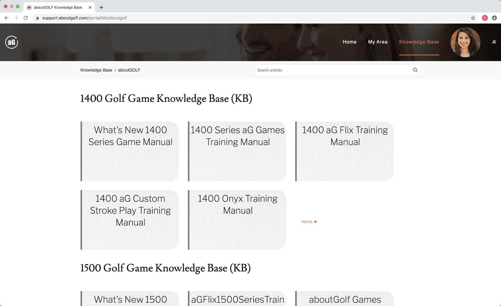 Knowledge Base category listing